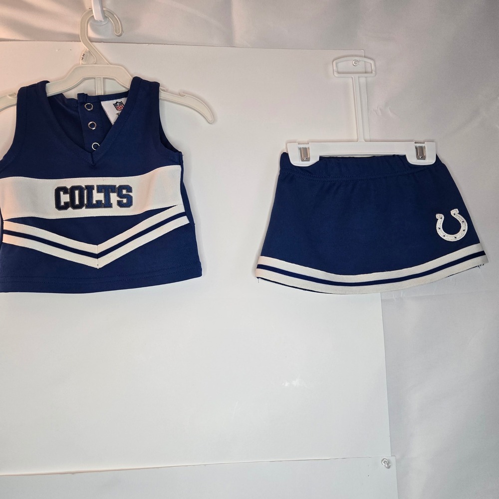 NFL Team Apparel Indianapolis Colts Baby Girls Cheerleader Set 3-6 Months Blue